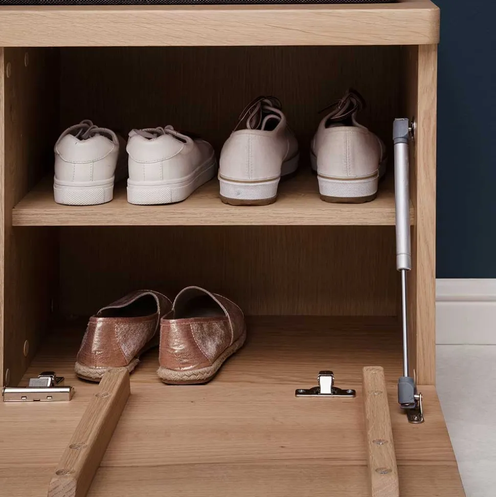 Dielen Einrichtung in Eiche Bianco - Arkadiuz (fünfteilig)