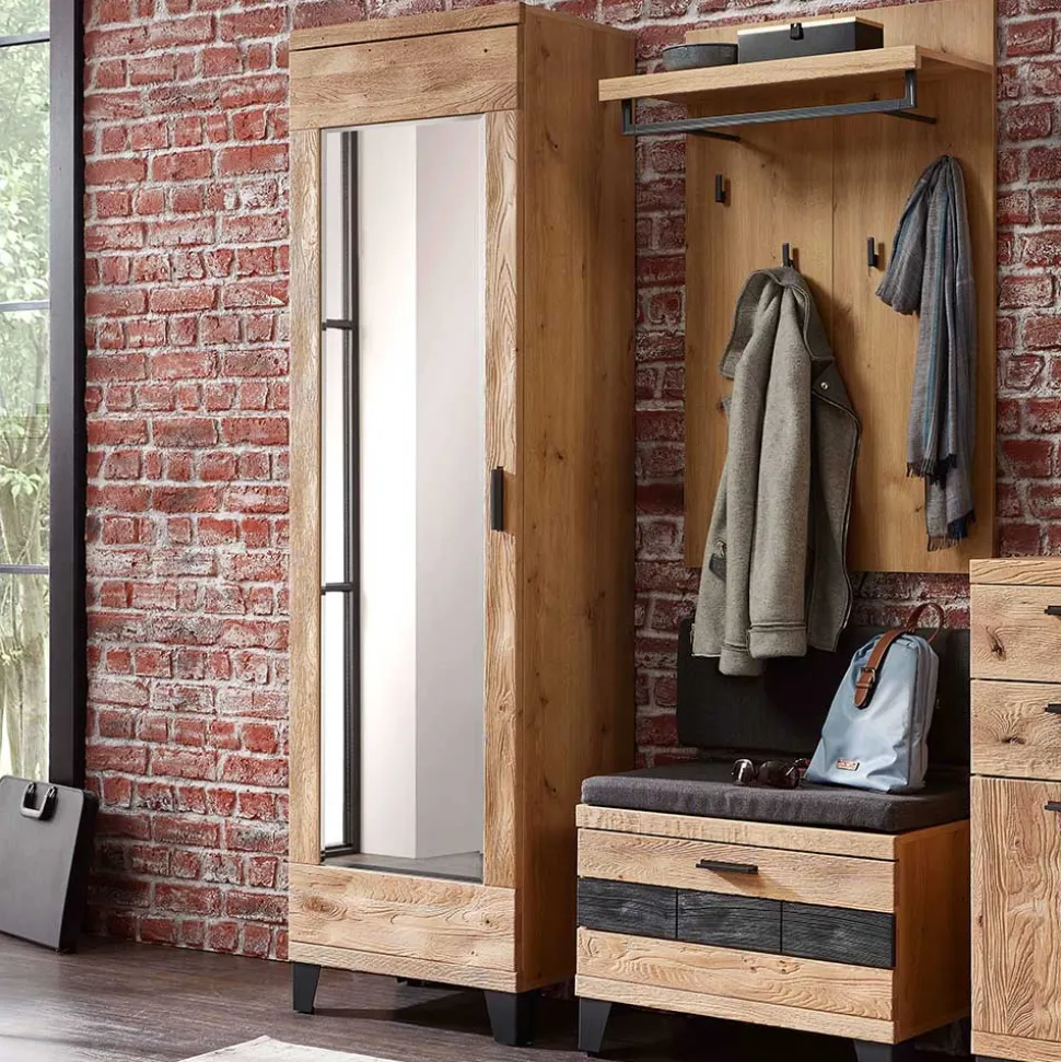 Dielen Garderobenschrank mit Spiegel - Elprisca