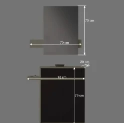 Dielen Kombi in Schwarz & Creme - Losandas (zweiteilig)