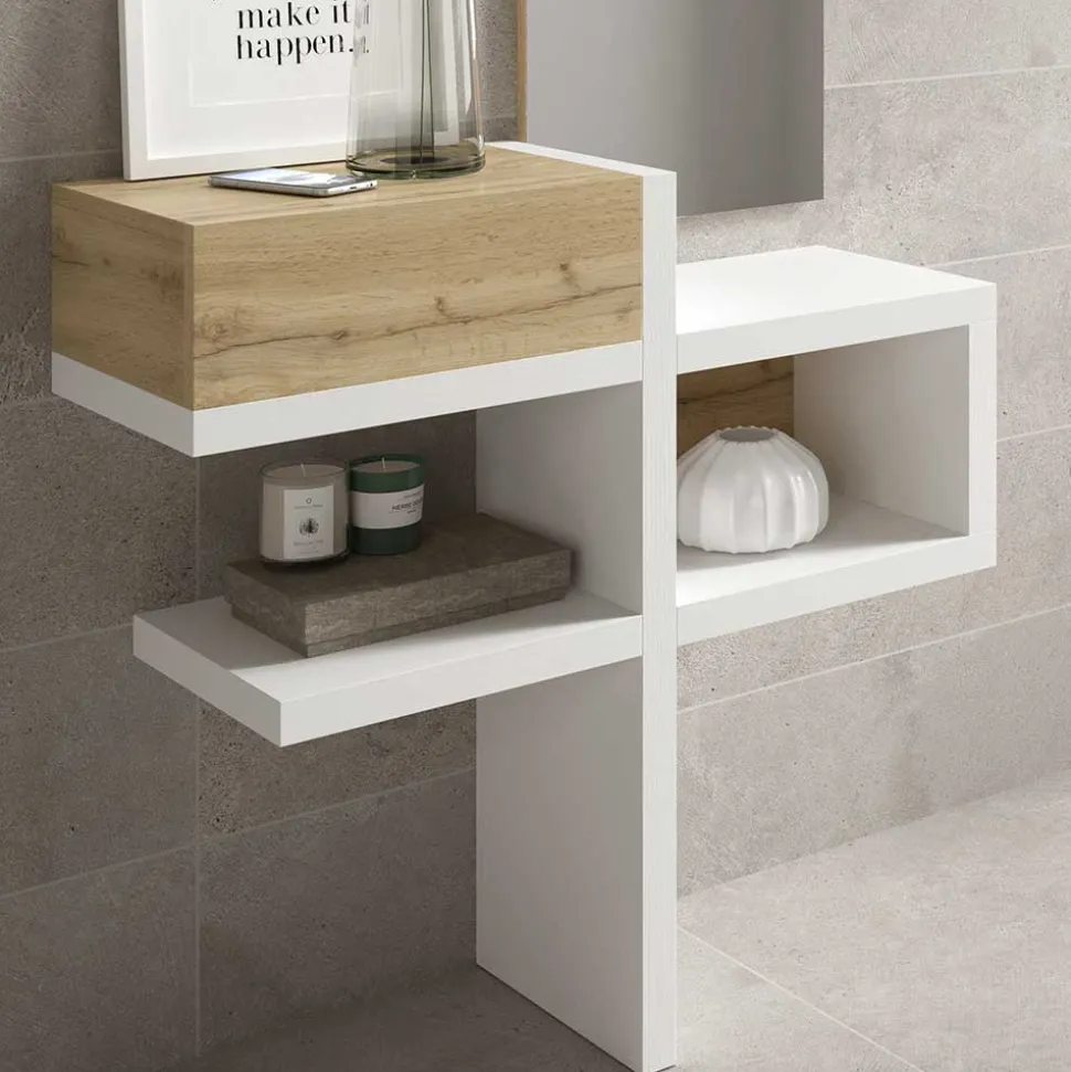 Dielen Möbel & Spiegel in Weiß & Wildeiche - Polaris (zweiteilig)