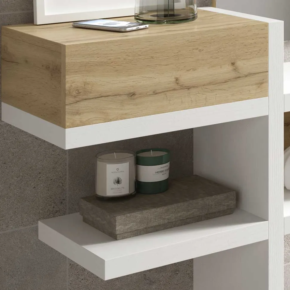 Dielen Möbel & Spiegel in Weiß & Wildeiche - Polaris (zweiteilig)