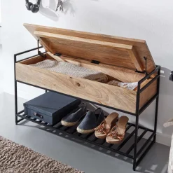 Dielenbank mit Truhe & Schuhablage - Leiria