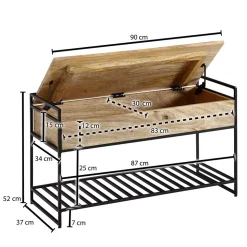 Dielenbank mit Truhe & Schuhablage - Leiria