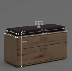 Dielenbank mit zwei Schubladen - Mabasa