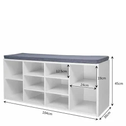 Dielenbank Schuhregal in Weiß - Melramon