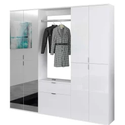 Dieleneinrichtung Möbel Block in Weiß HG - Ejulia (dreiteilig)