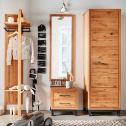 Dielenmöbel aus Kernbuche & Eisen - Dimphi (vierteilig)