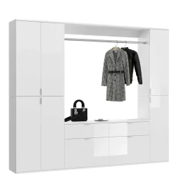 Dielenmöbel Kombi Block in Weiß HG - Ejulia (dreiteilig)