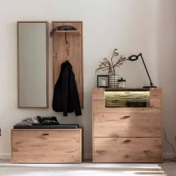 Dielenmöbel Kombination in Wildeiche - Vapposia (vierteilig)