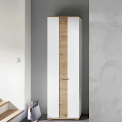 Dielenschrank in Weiß & Wildeiche - 2-türig - Symbrosia