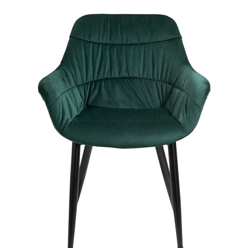 Dining Chair mit Armlehnen in Dunkelgrün - Pilawan