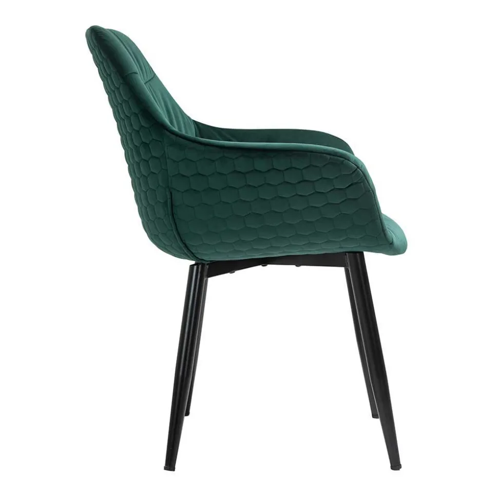 Dining Chair mit Armlehnen in Dunkelgrün - Pilawan
