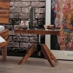 Doppelbett aus Akazie mit Antik Finish - Caleena