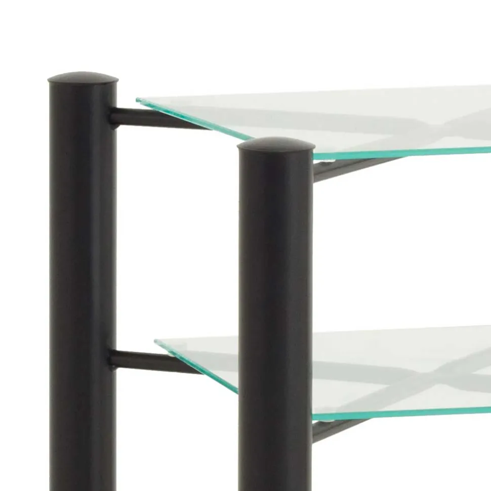 Doppelbett Carlovac aus schwarzem Metall (dreiteilig)