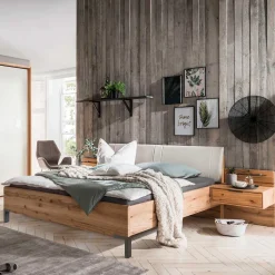 Doppelbett im Set mit Nachtkommoden - Krofun (dreiteilig)