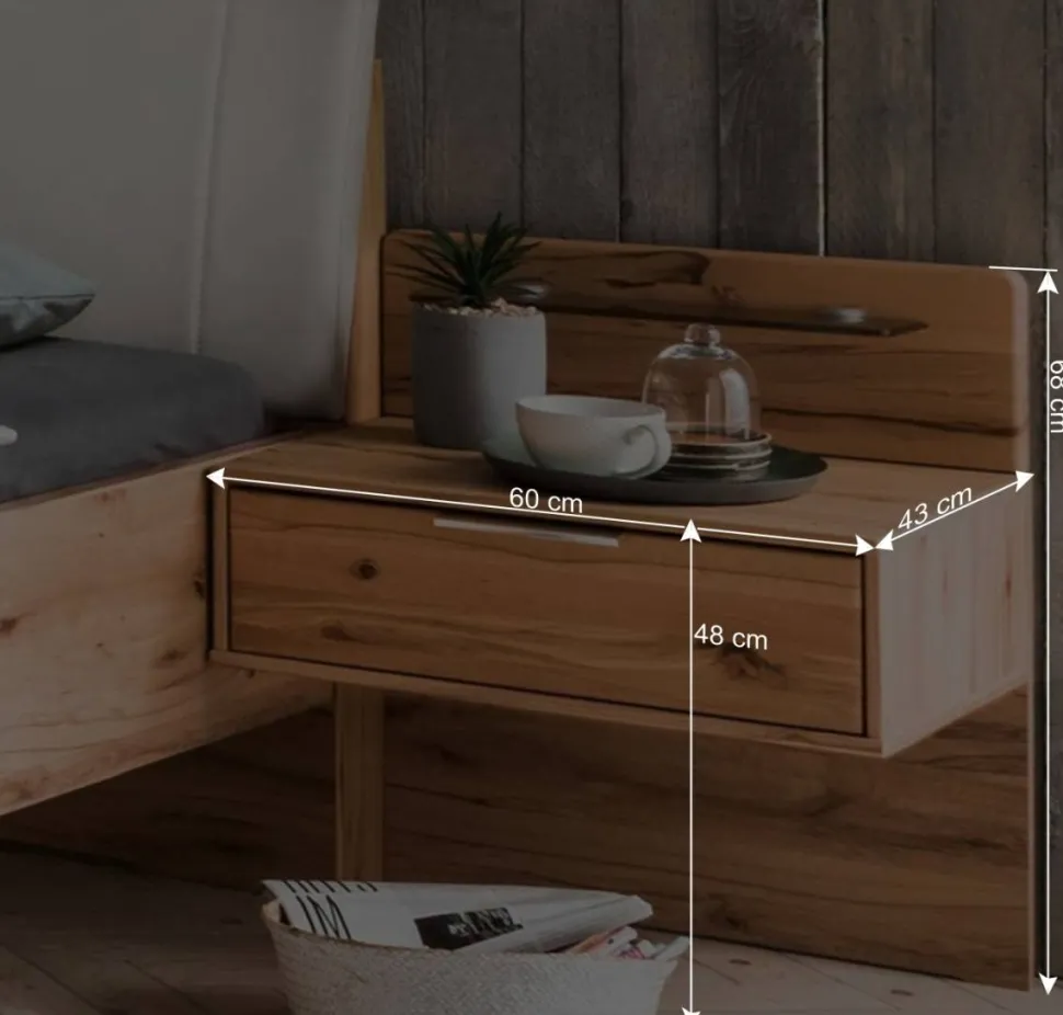 Doppelbett im Set mit Nachtkommoden - Krofun (dreiteilig)