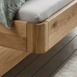 Doppelbett mit zwei Bettkästen aus Wildeiche - Zennian