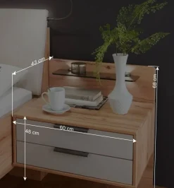 Doppelbett Set mit Nachtkommoden - Krofun (dreiteilig)