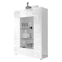 Doppeltür Designvitrine in Weiß - Vascaub
