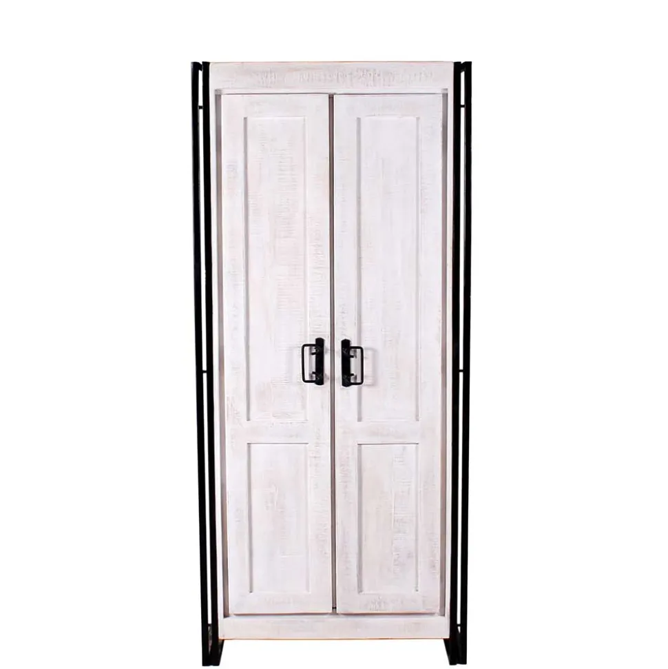 Doppeltür Schrank in Weiß & Schwarz - Crenada