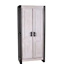 Doppeltür Schrank in Weiß & Schwarz - Crenada