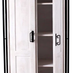 Doppeltür Schrank in Weiß & Schwarz - Crenada