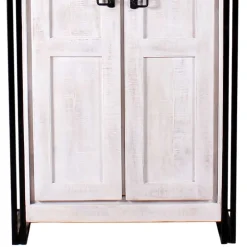 Doppeltür Schrank in Weiß & Schwarz - Crenada