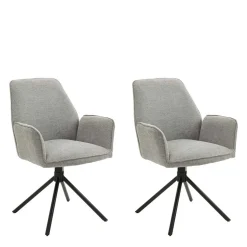 Drehbare Armlehnen-Stühle in Grau - Satyno (2er Set)