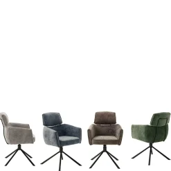 Drehbare Esszimmerstühle in Oliv Grün - Unkorian (2er Set)