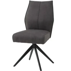 Drehbare Polsterstühle in Dunkelgrau - Aturin (2er Set)