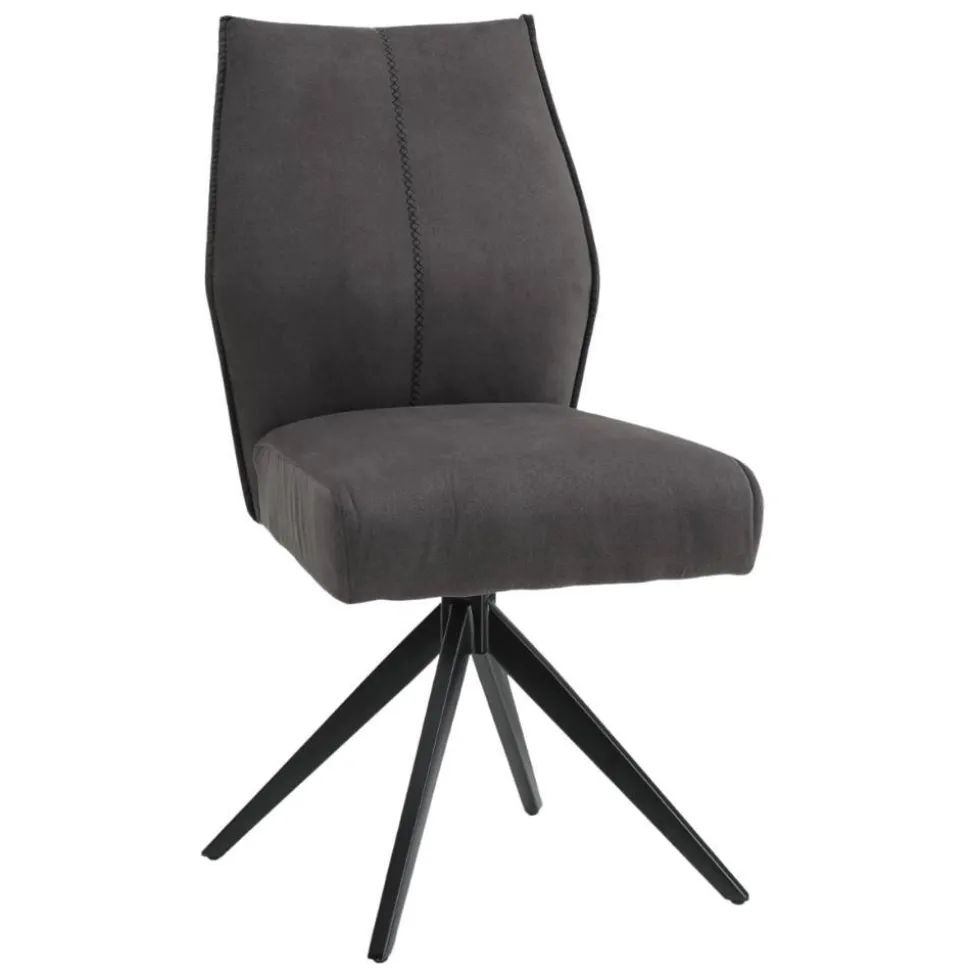 Drehbare Polsterstühle in Dunkelgrau - Aturin (2er Set)