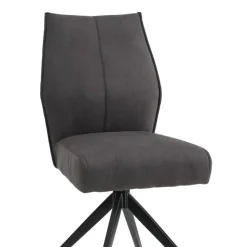 Drehbare Polsterstühle in Dunkelgrau - Aturin (2er Set)