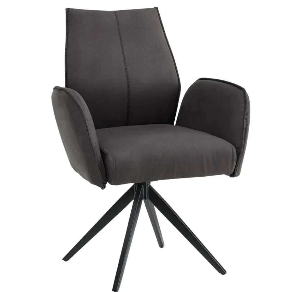 Drehbare Polsterstühle mit Armlehnen - Aturin (2er Set)