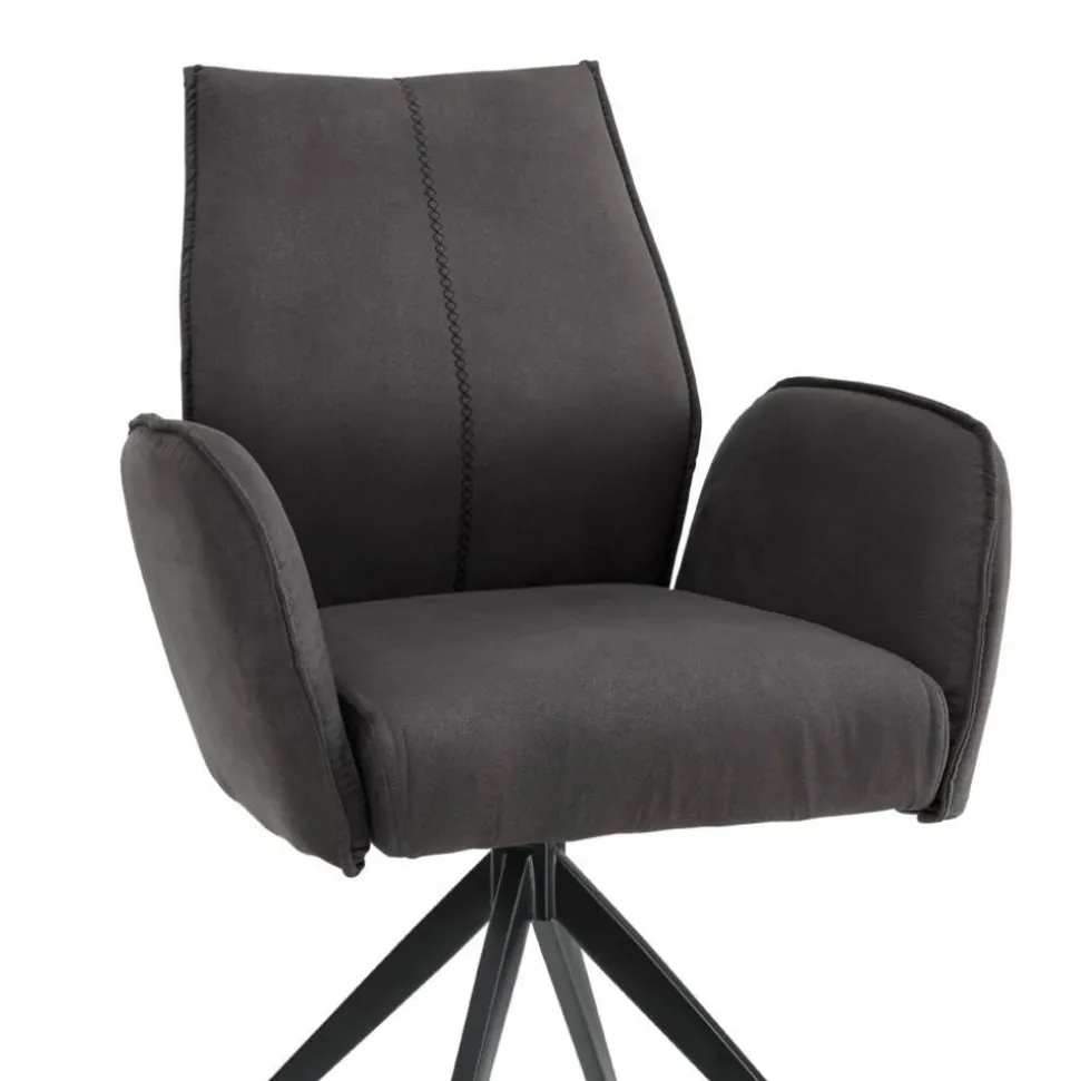 Drehbare Polsterstühle mit Armlehnen - Aturin (2er Set)