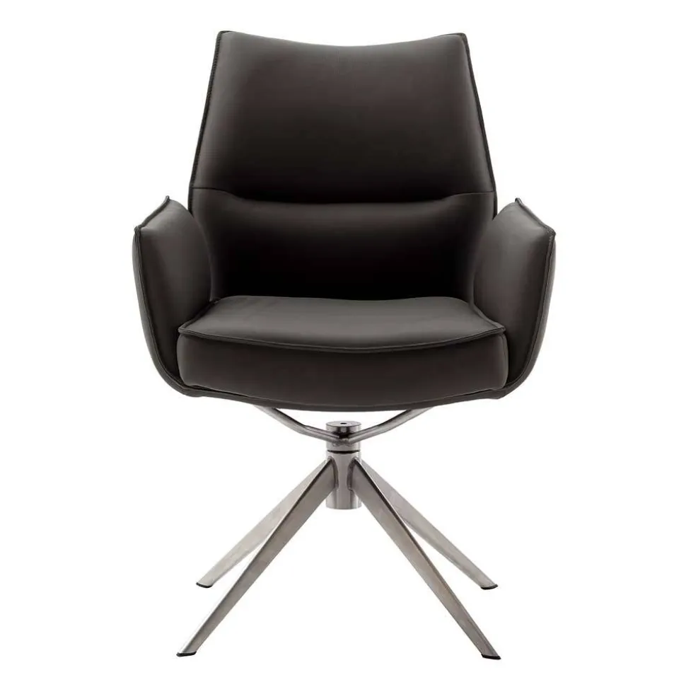 Drehbare Tischsessel aus Echtleder - Cascaya (2er Set)