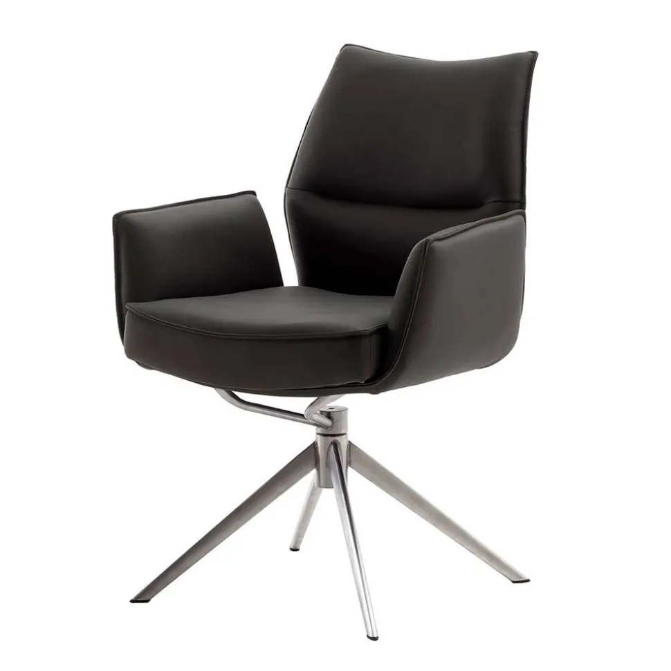 Drehbare Tischsessel aus Echtleder - Cascaya (2er Set)