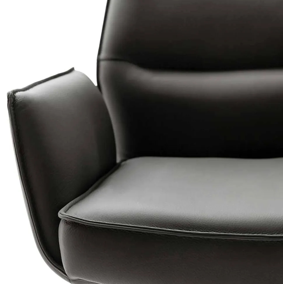 Drehbare Tischsessel aus Echtleder - Cascaya (2er Set)