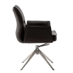 Drehbare Tischsessel aus Echtleder - Cascaya (2er Set)