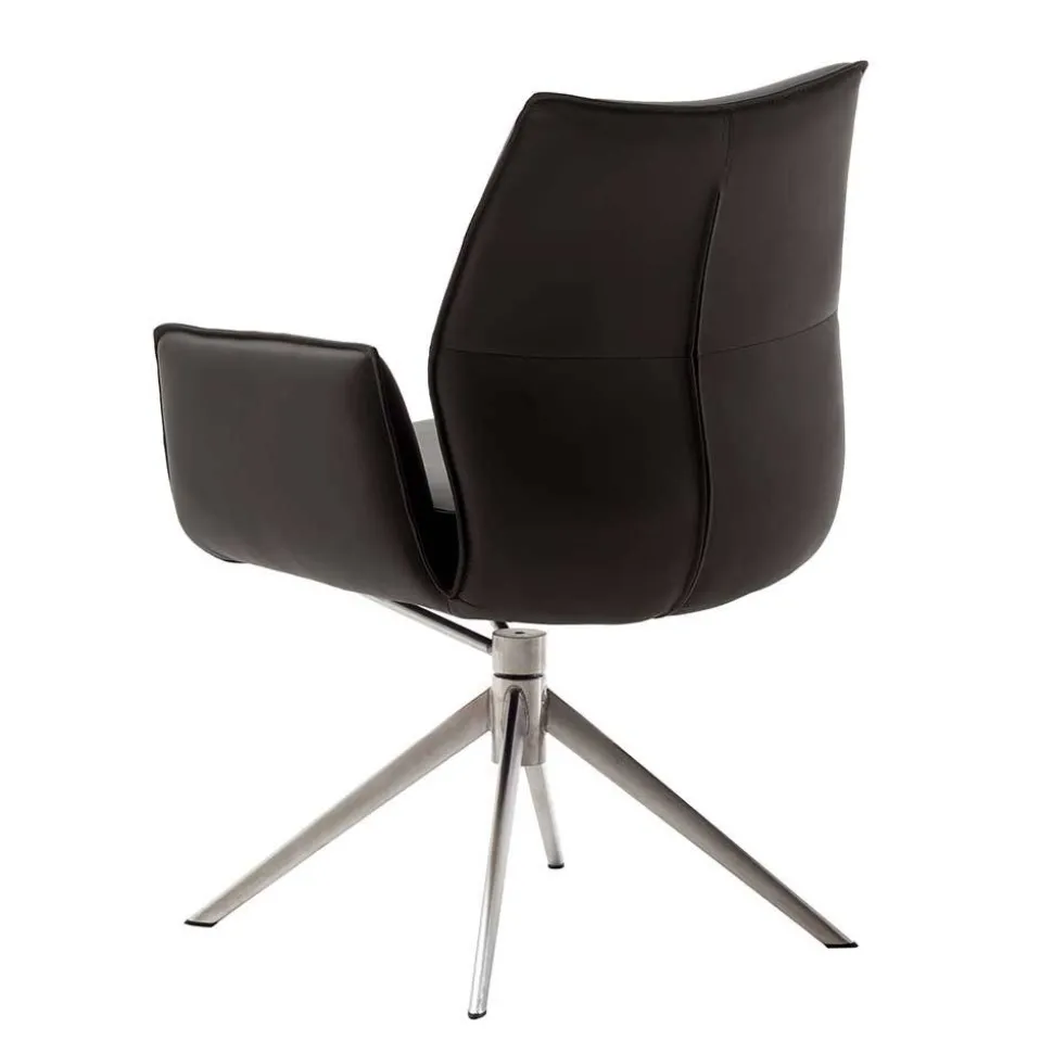 Drehbare Tischsessel aus Echtleder - Cascaya (2er Set)