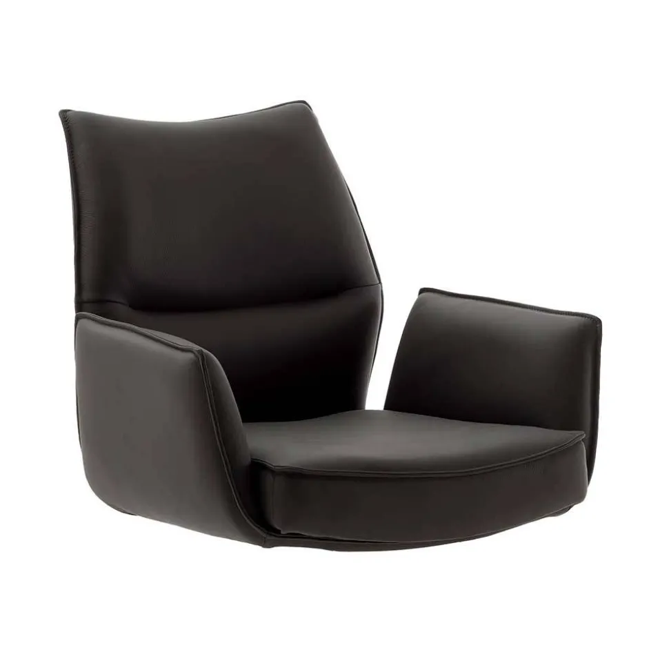 Drehbare Tischsessel aus Echtleder - Cascaya (2er Set)