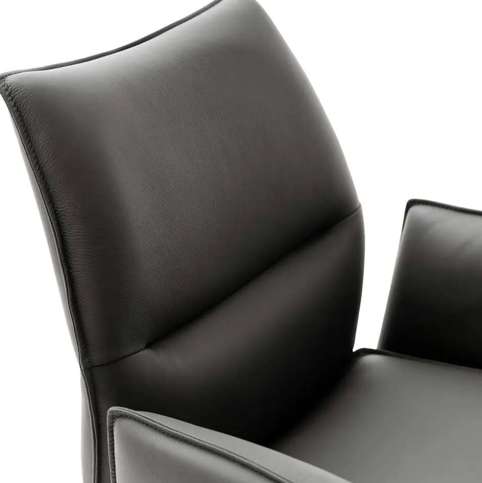 Drehbare Tischsessel aus Echtleder - Cascaya (2er Set)