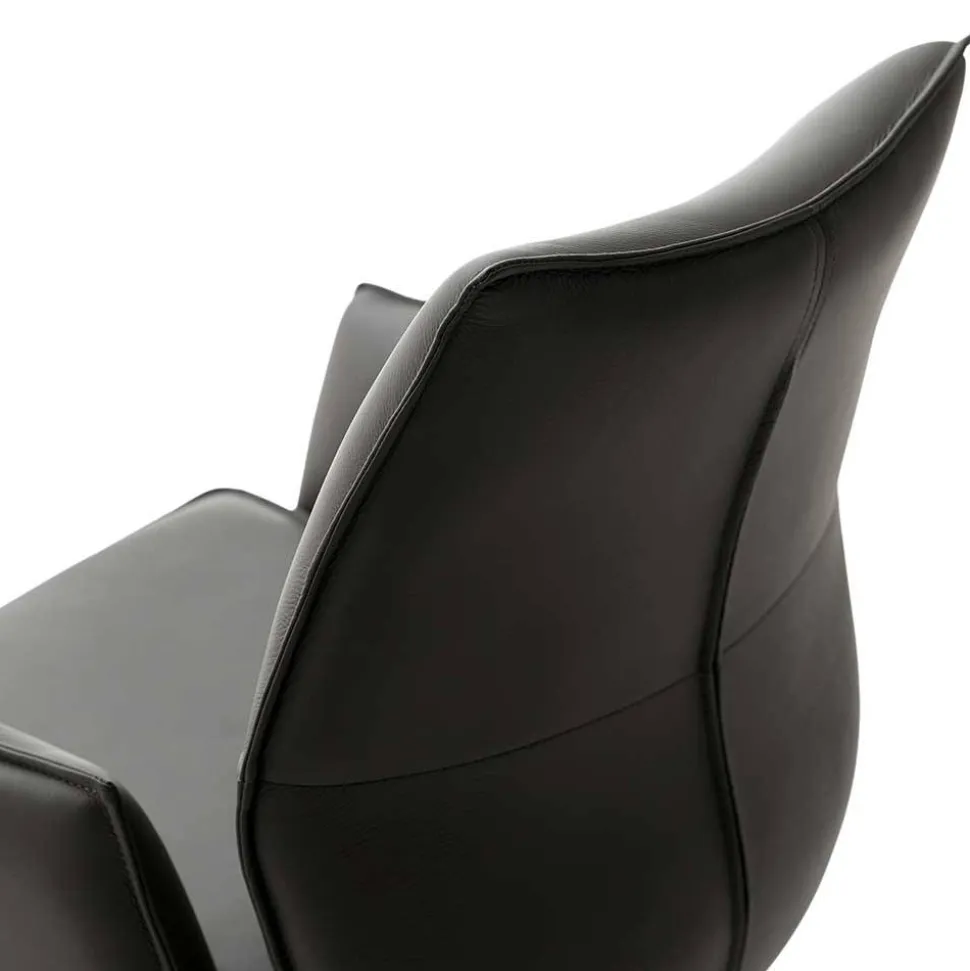 Drehbare Tischsessel aus Echtleder - Cascaya (2er Set)