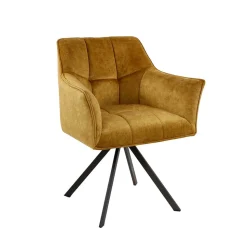 Drehbare Tischsessel in Goldfarben - Arolds (2er Set)