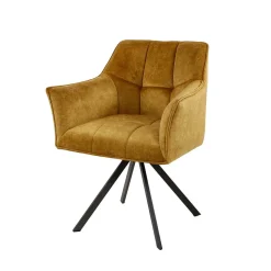 Drehbare Tischsessel in Goldfarben - Arolds (2er Set)