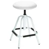 Drehbarer Arbeitshocker in Weiß mit Schwarz - Zengos