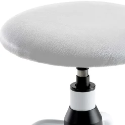 Drehbarer Arbeitshocker in Weiß mit Schwarz - Zengos