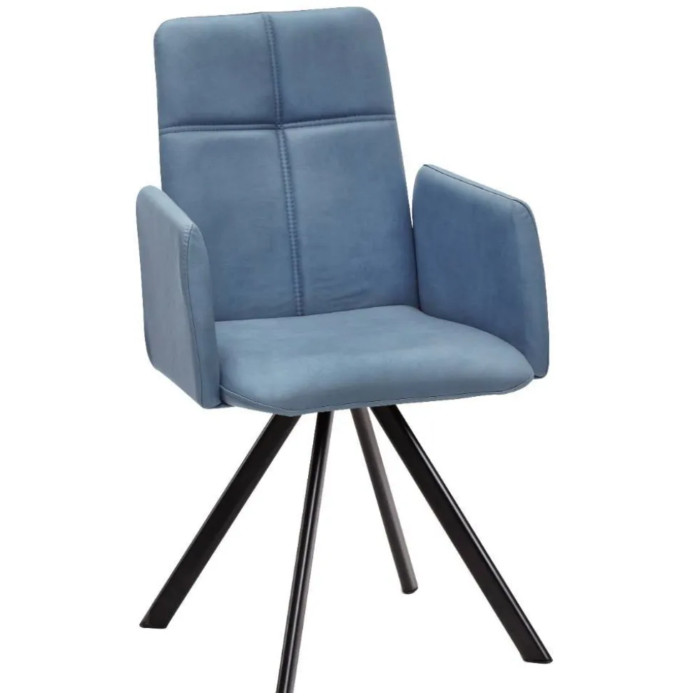Drehbarer Armlehnenstuhl in Hellblau - Nenna