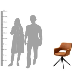 Drehbarer Armlehnenstuhl in Cognac Braun - Cabelia (2er Set)