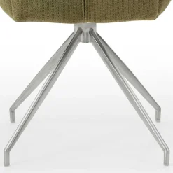 Drehbarer Armlehnenstuhl in Oliv Grün Strukturstoff - Senva