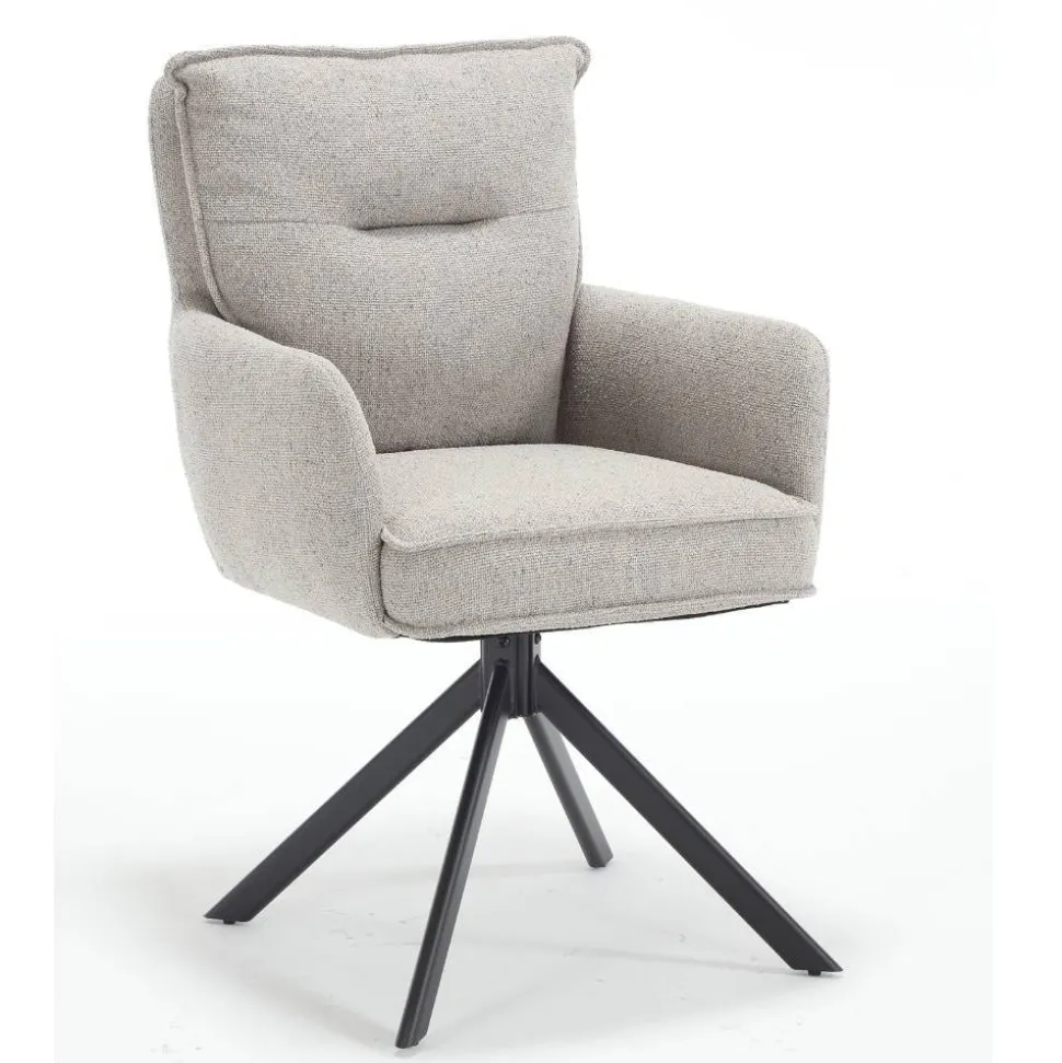 Drehbarer Armlehnenstuhl in Grau - Bedina
